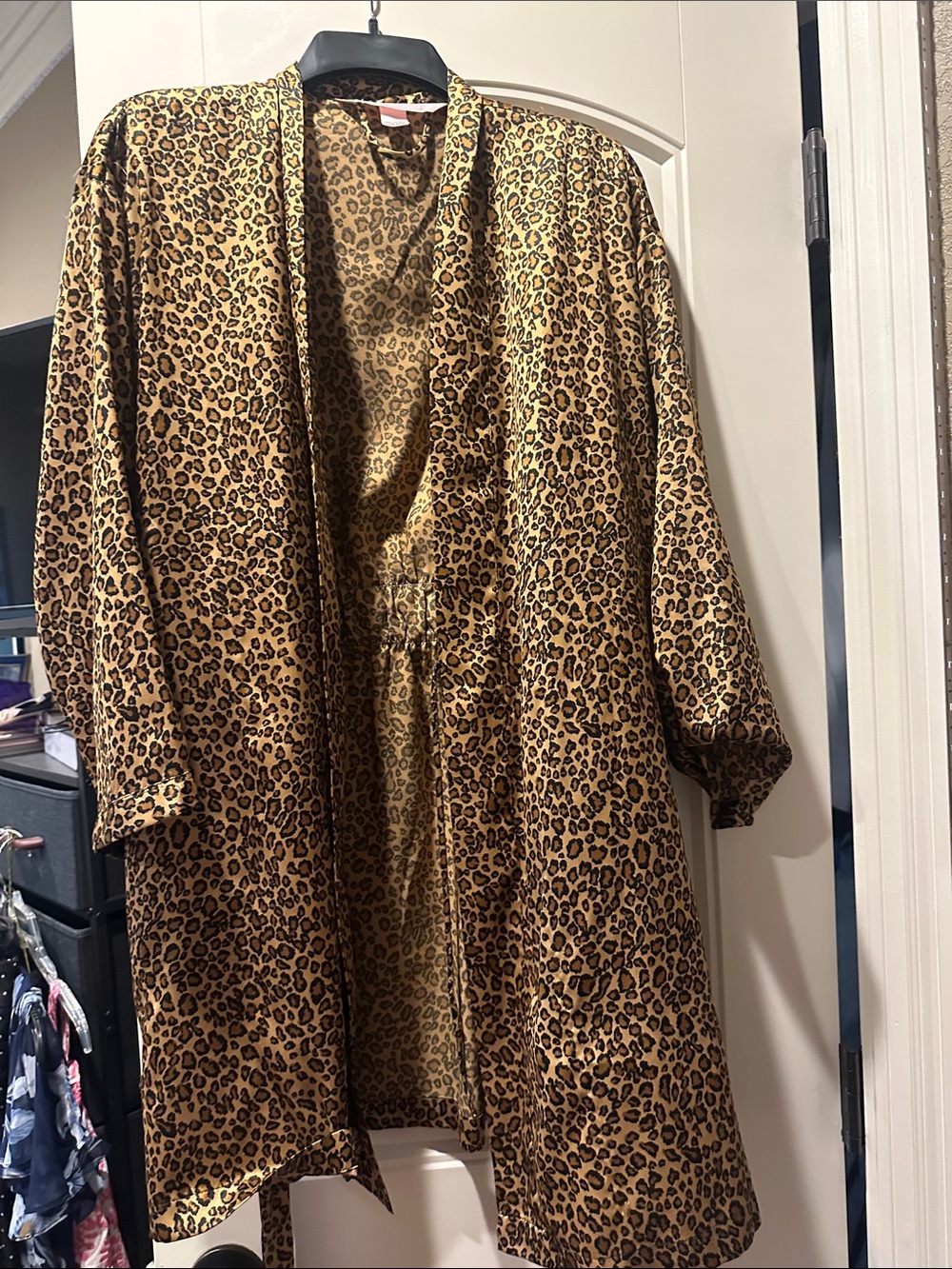 Victoria's Secret Leopard Print Satin Robe - Gold Brown